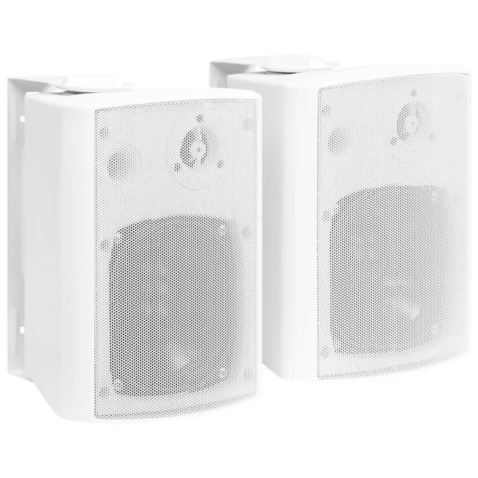 Väggmonterade stereohögtalare 2 st vit inomhus/utomhus 100W