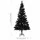 Plastgran med LED och julgranskulor svart 150 cm PVC