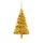 Plastgran med LED och julgranskulor guld 180 cm PET