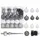 Plastgran med LED och julgranskulor rosa 210 cm PVC 