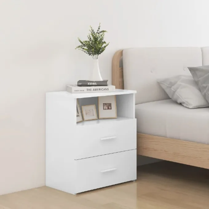 Sängbord vit 50x32x60 cm