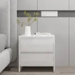 Sängbord vit högglans 45x34,5x44,5 cm konstruerat trä