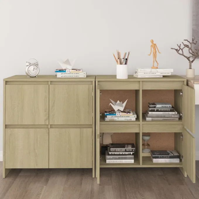 Skänkar 2 st sonoma-ek 70x41x75 cm konstruerat trä