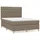 Ramsäng med madrass taupe 140x200 cm tyg