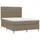 Ramsäng med madrass taupe 140x200 cm tyg