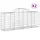 Gabioner bågformade 2 st 200x50x80/100 cm galvaniserat järn