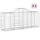Gabioner bågformade 3 st 200x50x80/100 cm galvaniserat järn