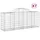 Gabioner bågformade 7 st 200x50x80/100 cm galvaniserat järn