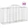 Gabioner bågformade 8 st 200x50x100/120 cm galvaniserat järn