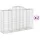 Gabioner bågformade 2 st 200x50x120/140 cm galvaniserat järn