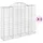 Gabioner bågformade 3 st 200x50x160/180 cm galvaniserat järn