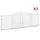 Gabioner bågformade 3 st 400x30x120/140 cm galvaniserat järn