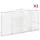 Gabioner bågformade 2 st 400x30x200/220 cm galvaniserat järn