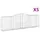 Gabioner bågformade 5 st 400x50x120/140 cm galvaniserat järn