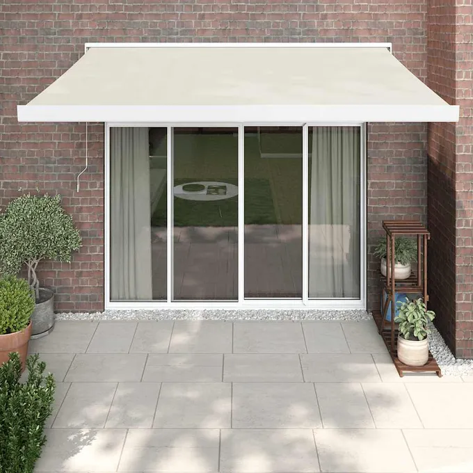 Markis infällbar gräddvit 3,5x2,5 m tyg&aluminium