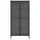Högskåp svart 85x40x180 cm glas och stål