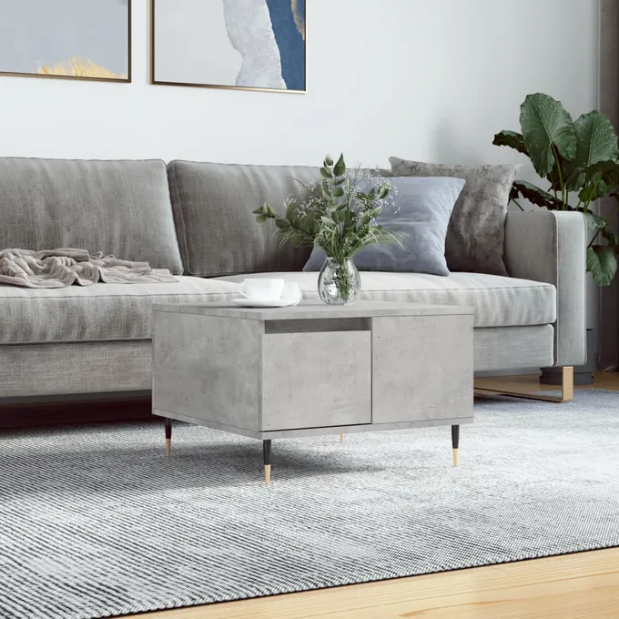 Soffbord betonggrå 55x55x36,5 cm konstruerat trä