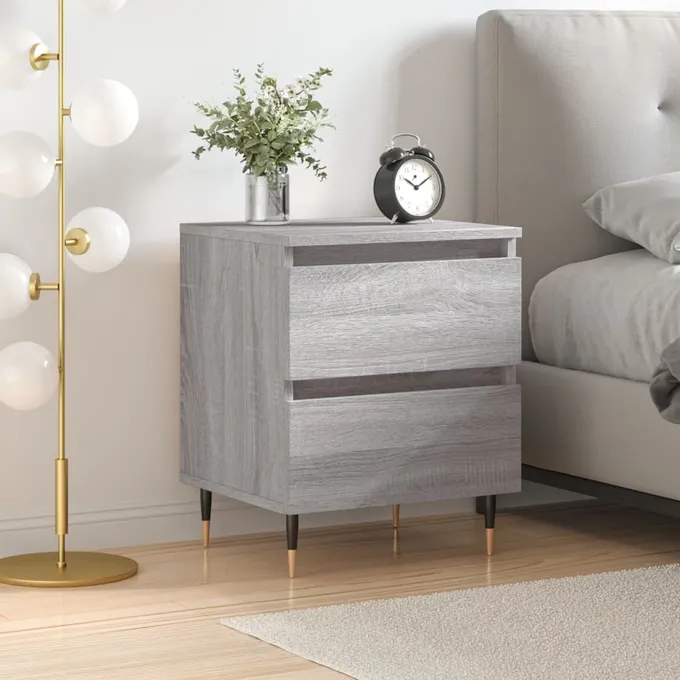 Sängbord grå sonoma 40x35x50 cm konstruerat trä
