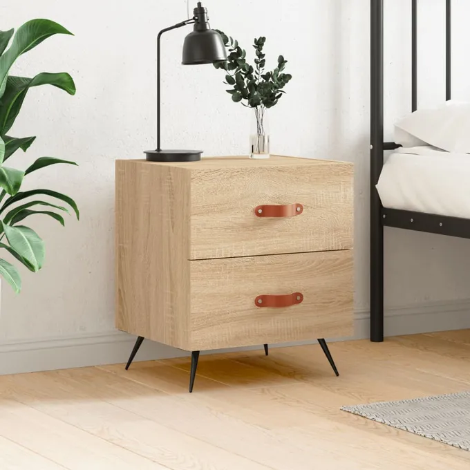 Sängbord sonoma-ek 40x35x47,5 cm konstruerat trä