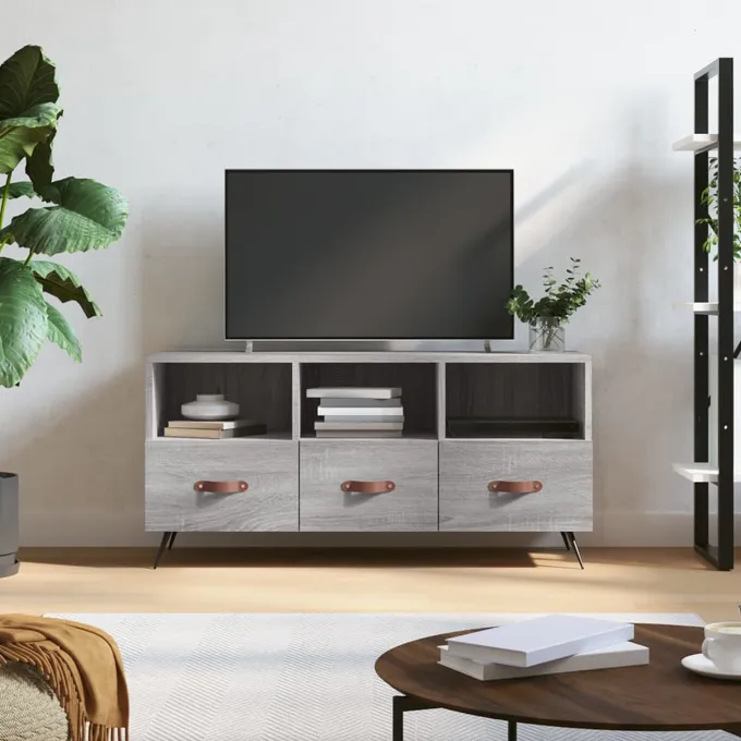 Tv-bänk grå sonoma 102x36x50 cm konstruerat trä